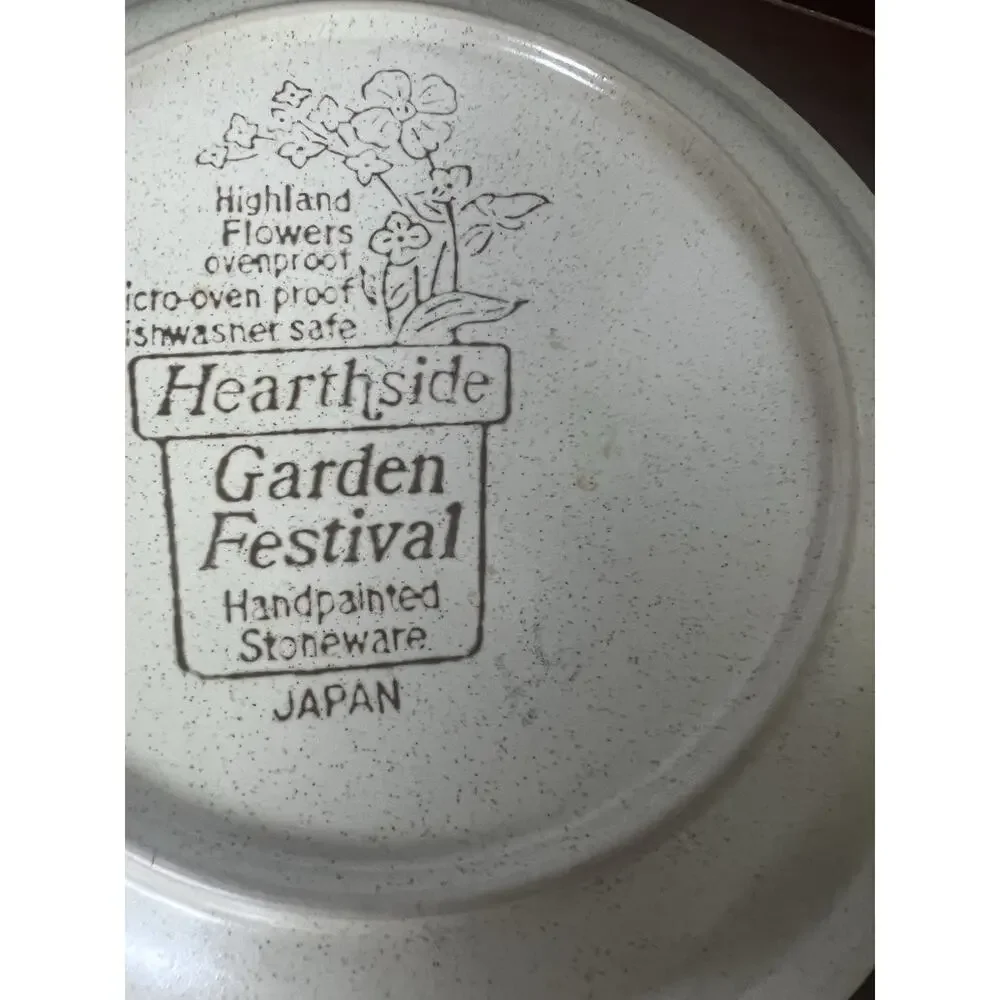 Vintage Hearthside Garden Festival Highland Flowers Salad Plates Set of 6 Japan